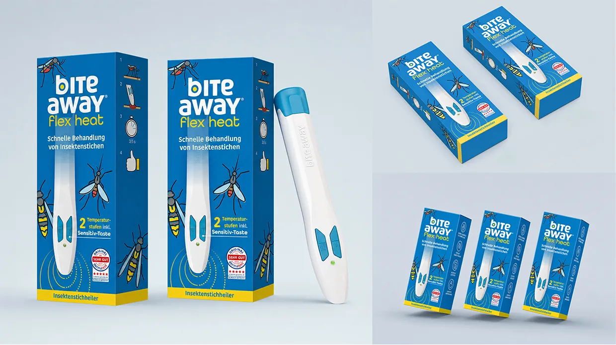 Mehr Wirkung im Regal: Modernes Packdesign für bite away® flex heat